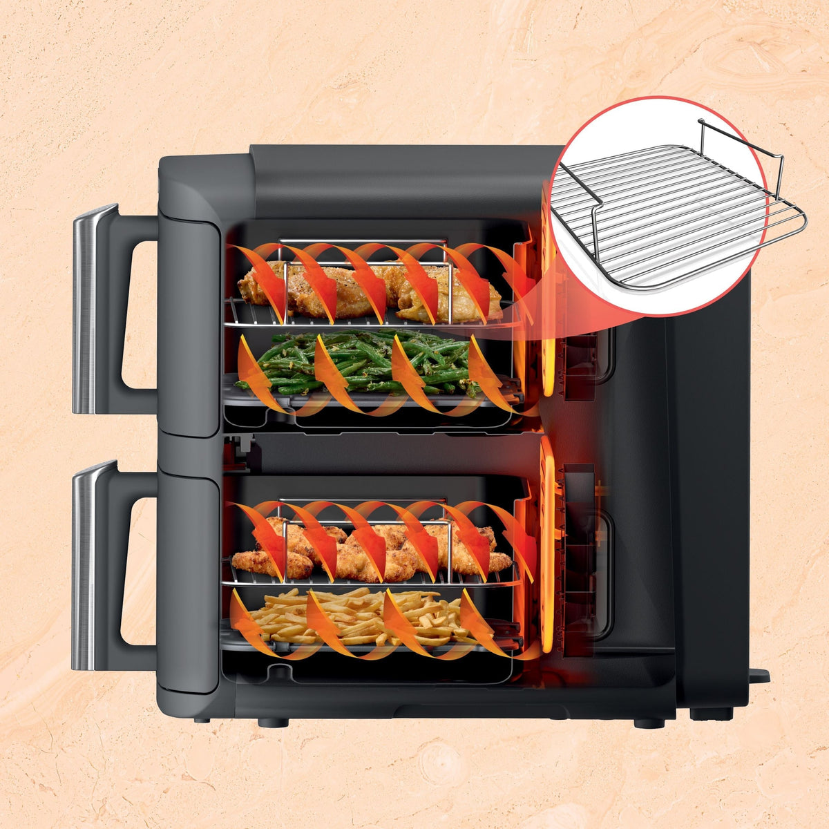 DoubleStack XL Multi-Rack Air Fryer with 2 Baskets & 6 Functions, 10-qt L6T8 - product image 5