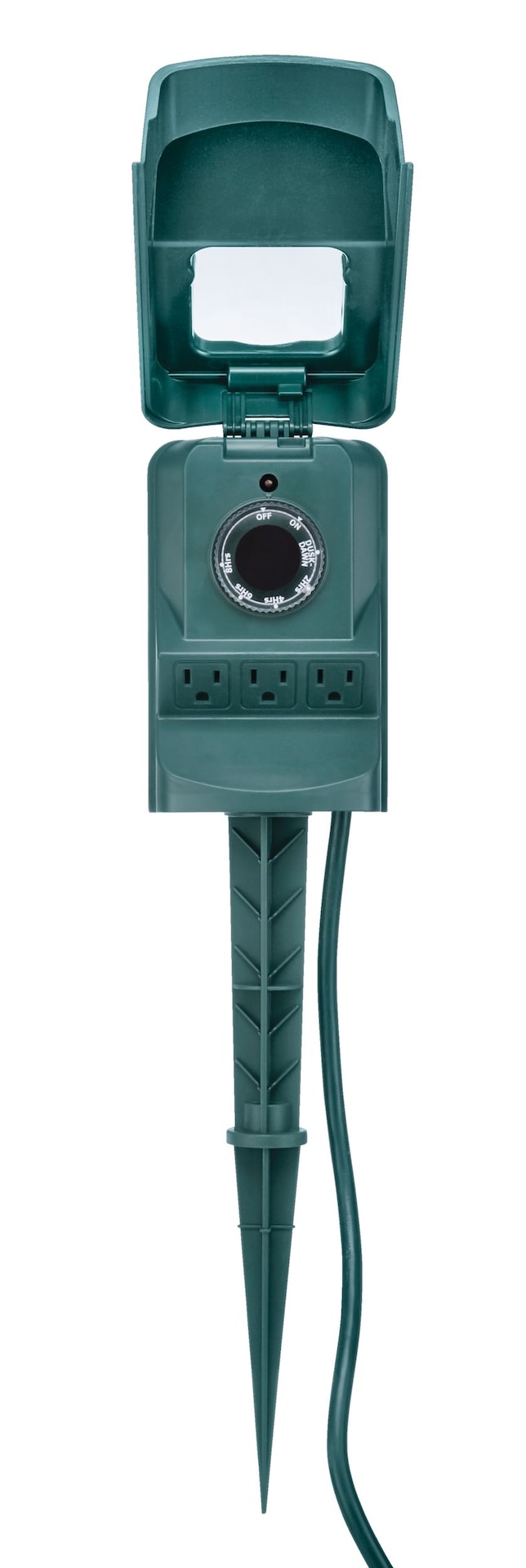 3-Outlet Outdoor Power Stake with 6-ft Cord and Timer, Green C4X5 - product image 2