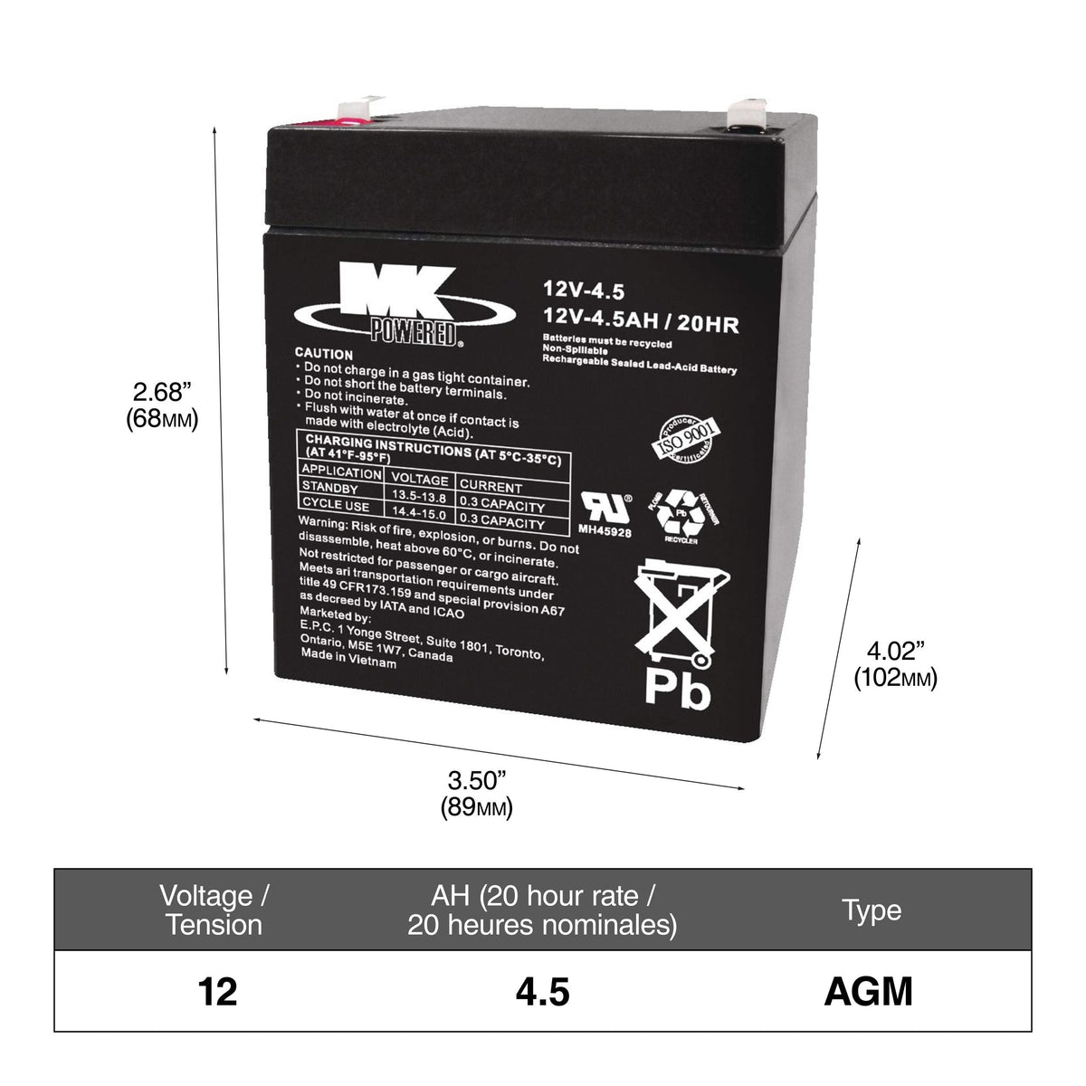 YELLOWTOP 9040-148 Group Size 48/H6 Dual Purpose AGM Battery, 800 CCA K2A0 - product image 1
