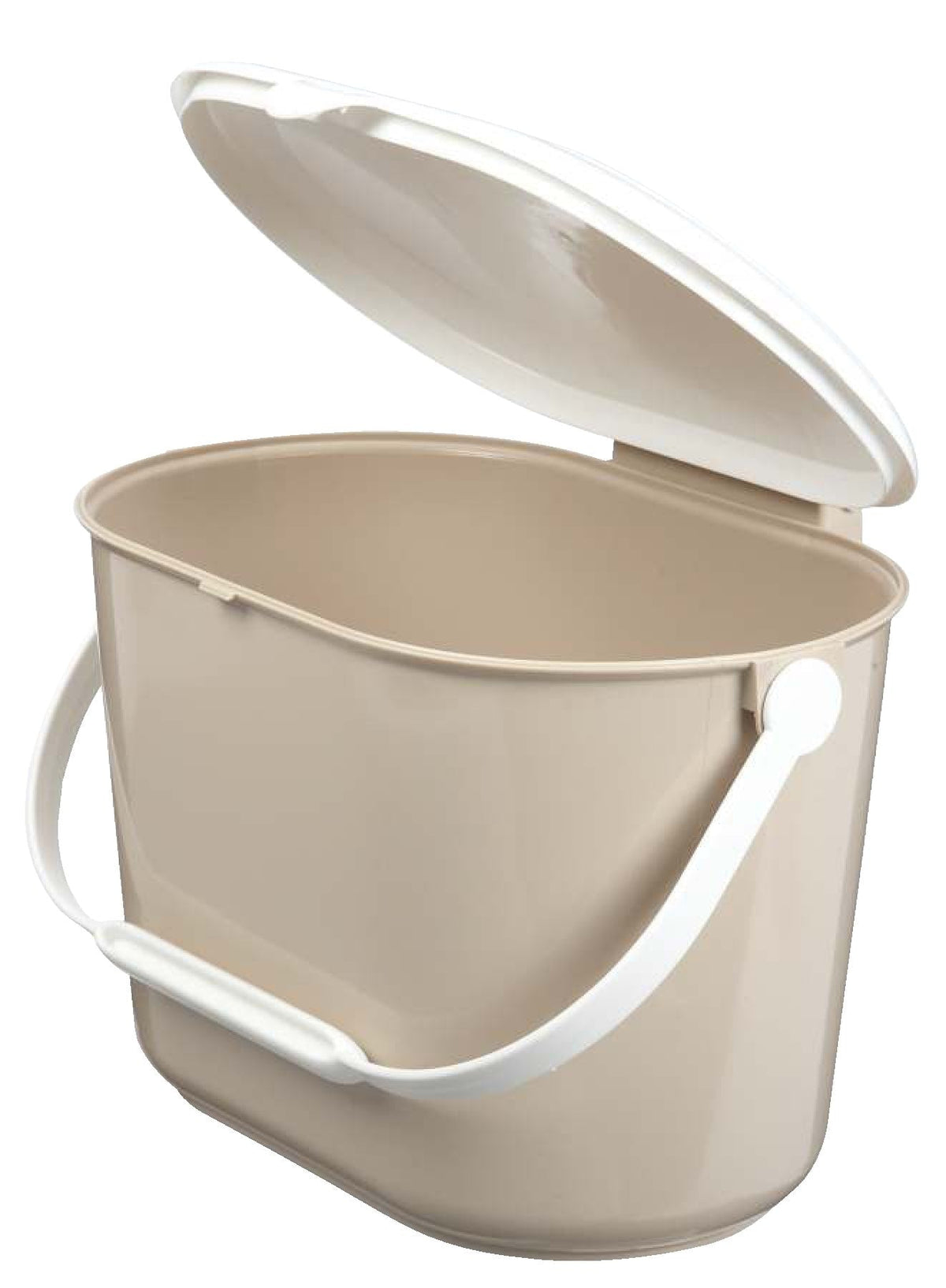 Plastic Compost Bin with Handle, White/Beige, 7-L U5B4 - product image 2