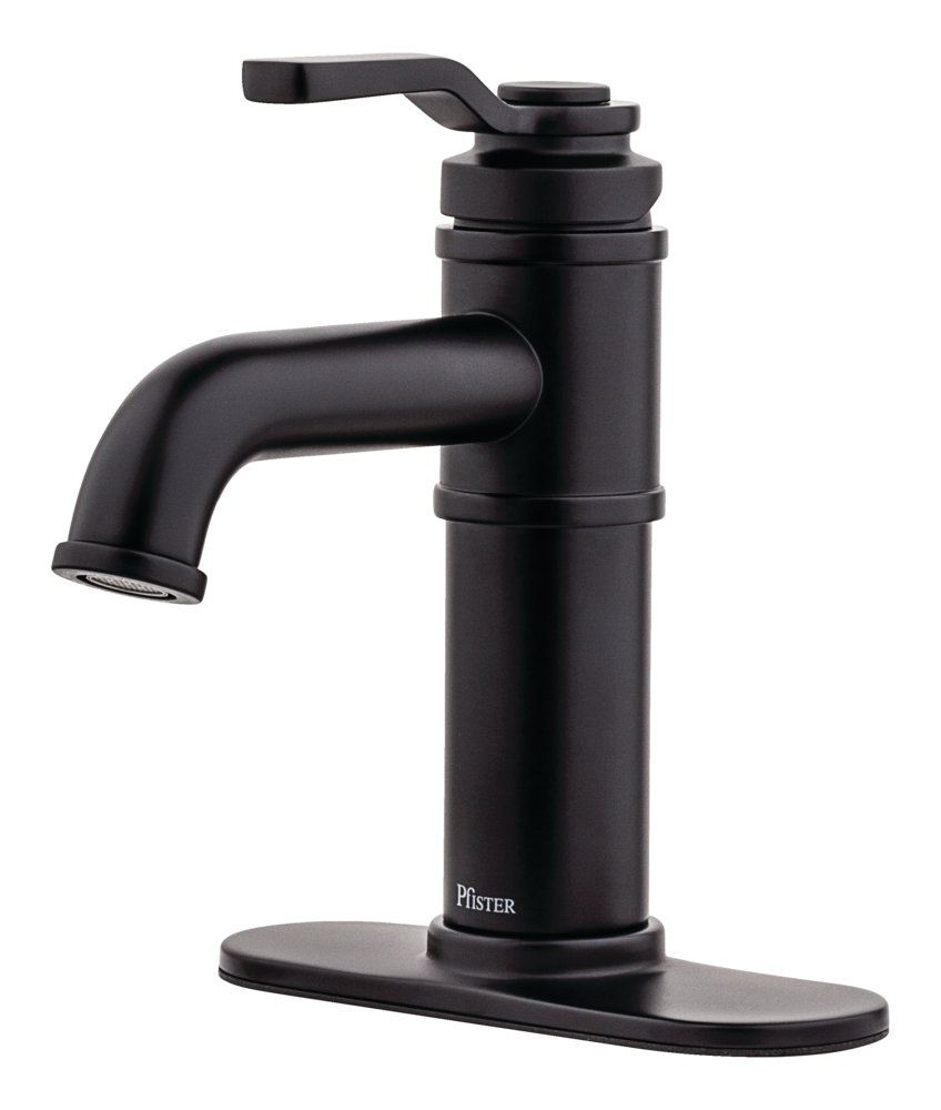 Breckenridge Single Handle High Arc Bathroom Sink Faucet, Push & Seal Drain, WaterSense Certified, Black C0I9 - product image 2