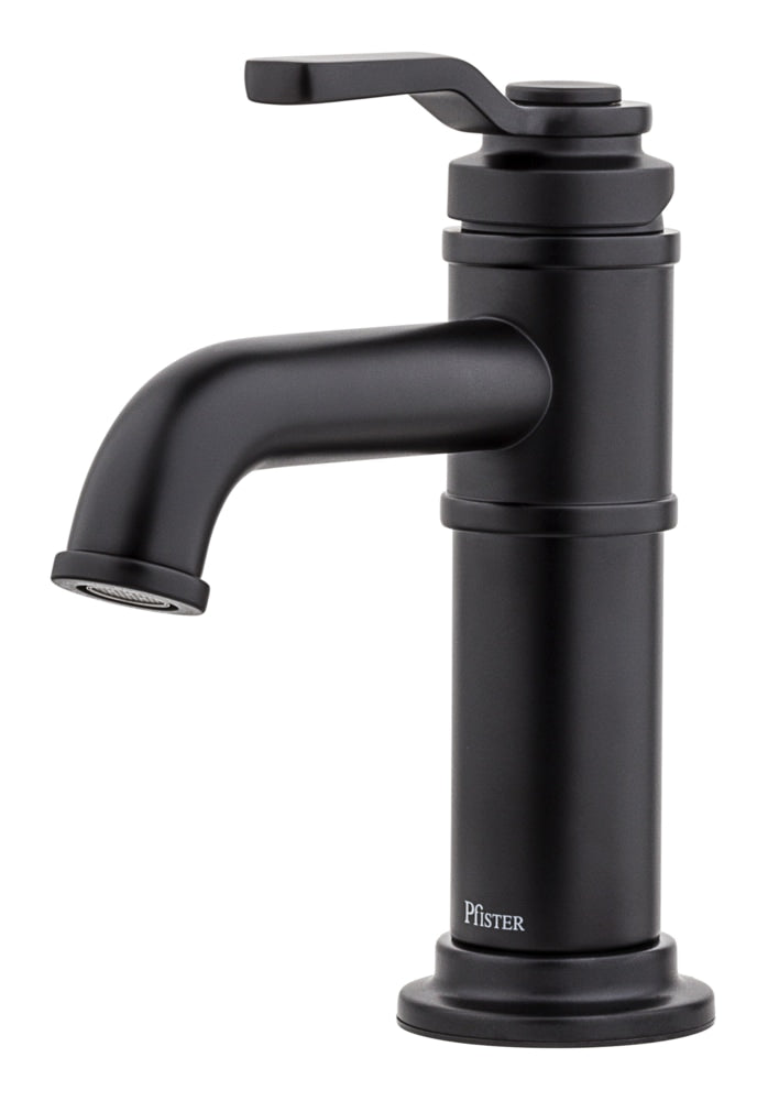 Breckenridge Single Handle High Arc Bathroom Sink Faucet, Push & Seal Drain, WaterSense Certified, Black C0I9 - product image 3