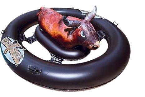Inflatabull Inflatable Bull Ride-On Lake/Pool Float Toy, Brown H8V2 - product image 1