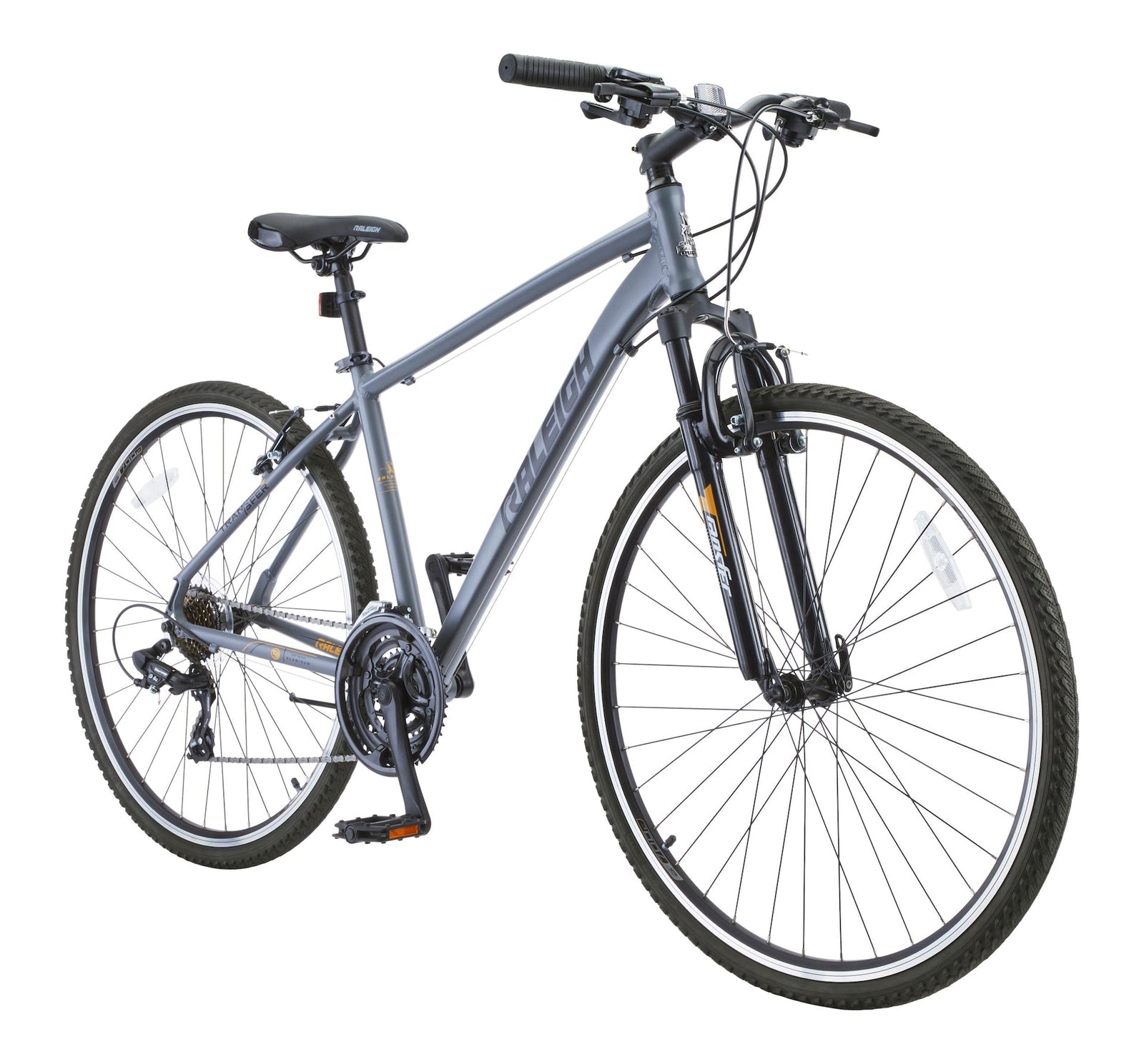Route Hybrid Bike with Alloy V-brakes, 700C, 21-Speed, Grey P4N3 - product image 1