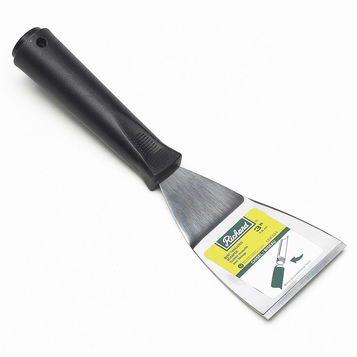 Bent Chisel Scraper with Threaded Handle For Extension Pole, Stainless Steel, 3-in H6D1 - product image 1