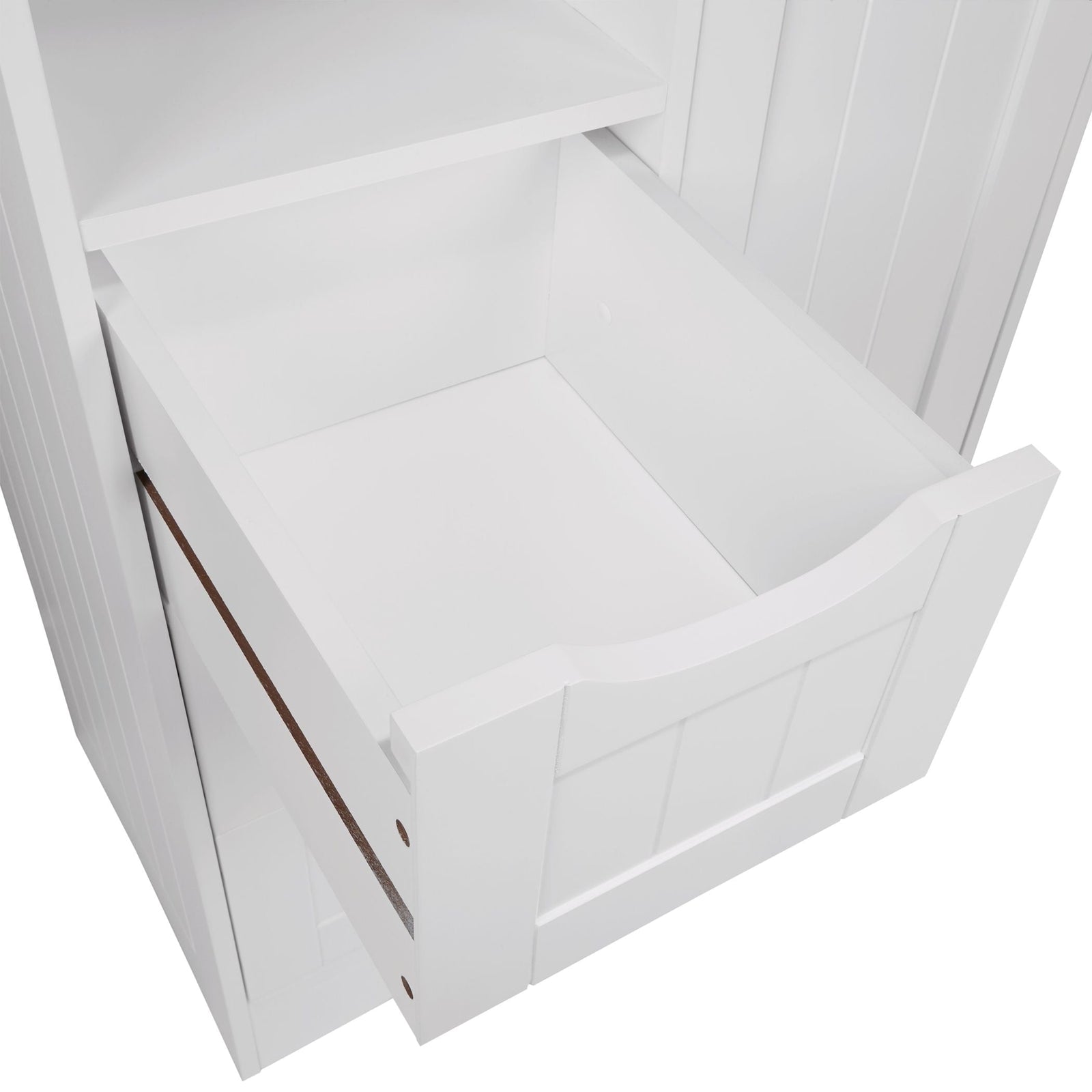 Home Ashland Single Door Bathroom & Laundry Storage Cabinet with 3 Drawers, Open Cubby & Adjustable Shelf, White Z1G5 - product image 2