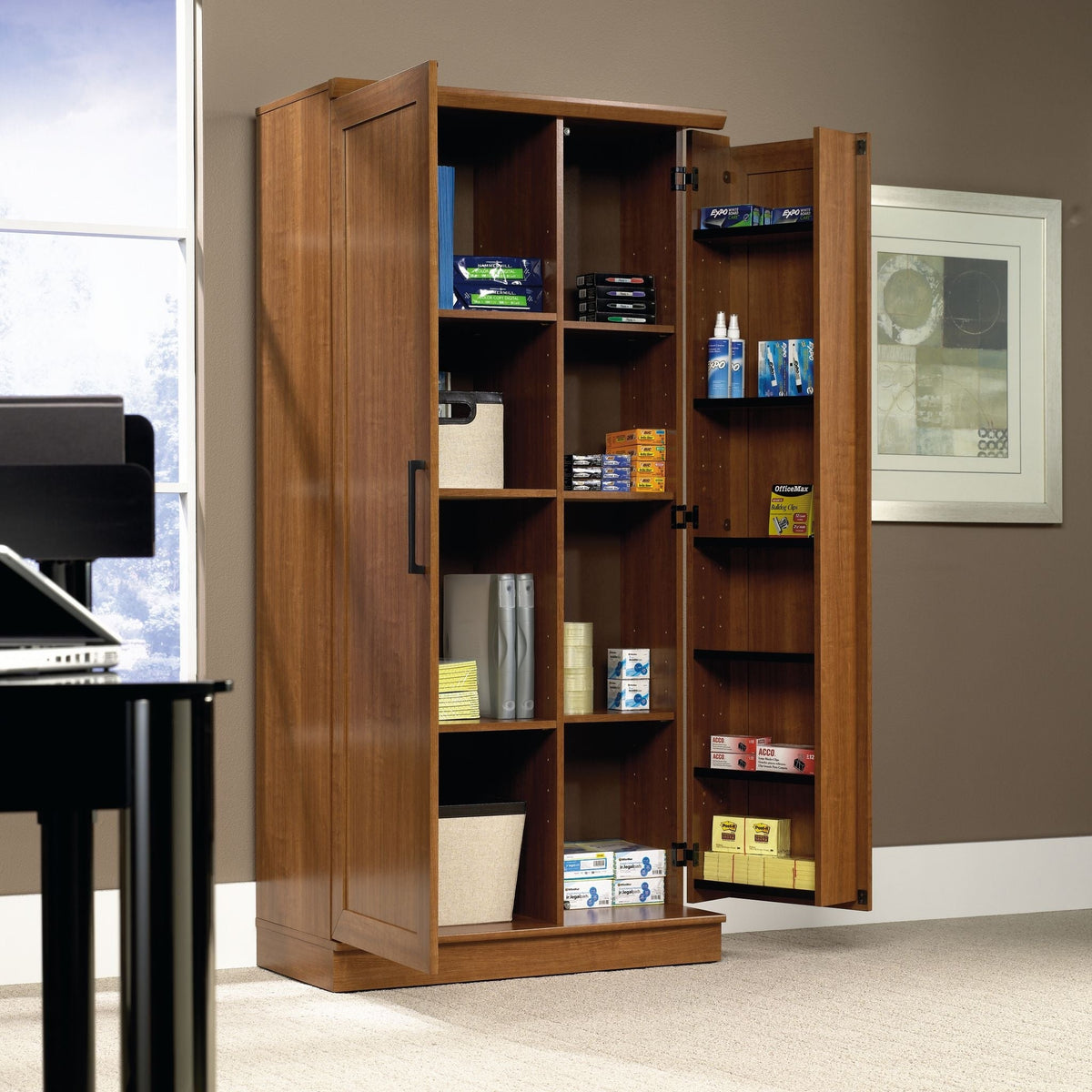 Homeplus 2-Door Storage Cabinet/Pantry with Adjustable Shelves, Sienna Oak Finish S9M4 - product image 2