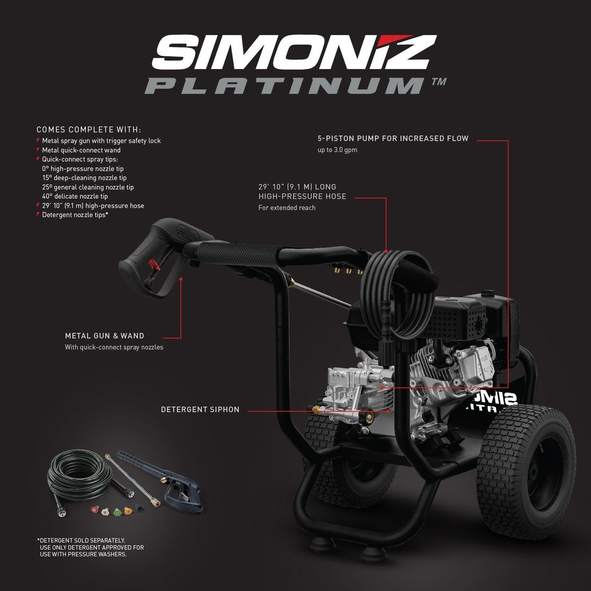 Platinum 3450 PSI Gas Pressure Washer K8I0 - product image 2