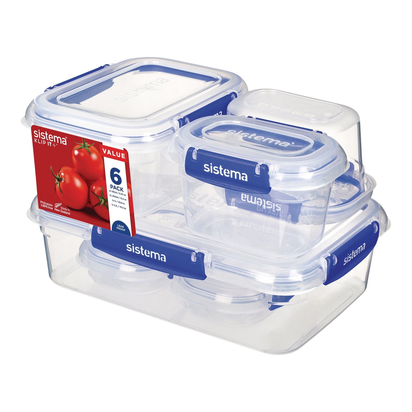 Airtight Rectangular Food Storage Container Starter Set with Leakproof Seal, 12-pc K6N6 - product image 1