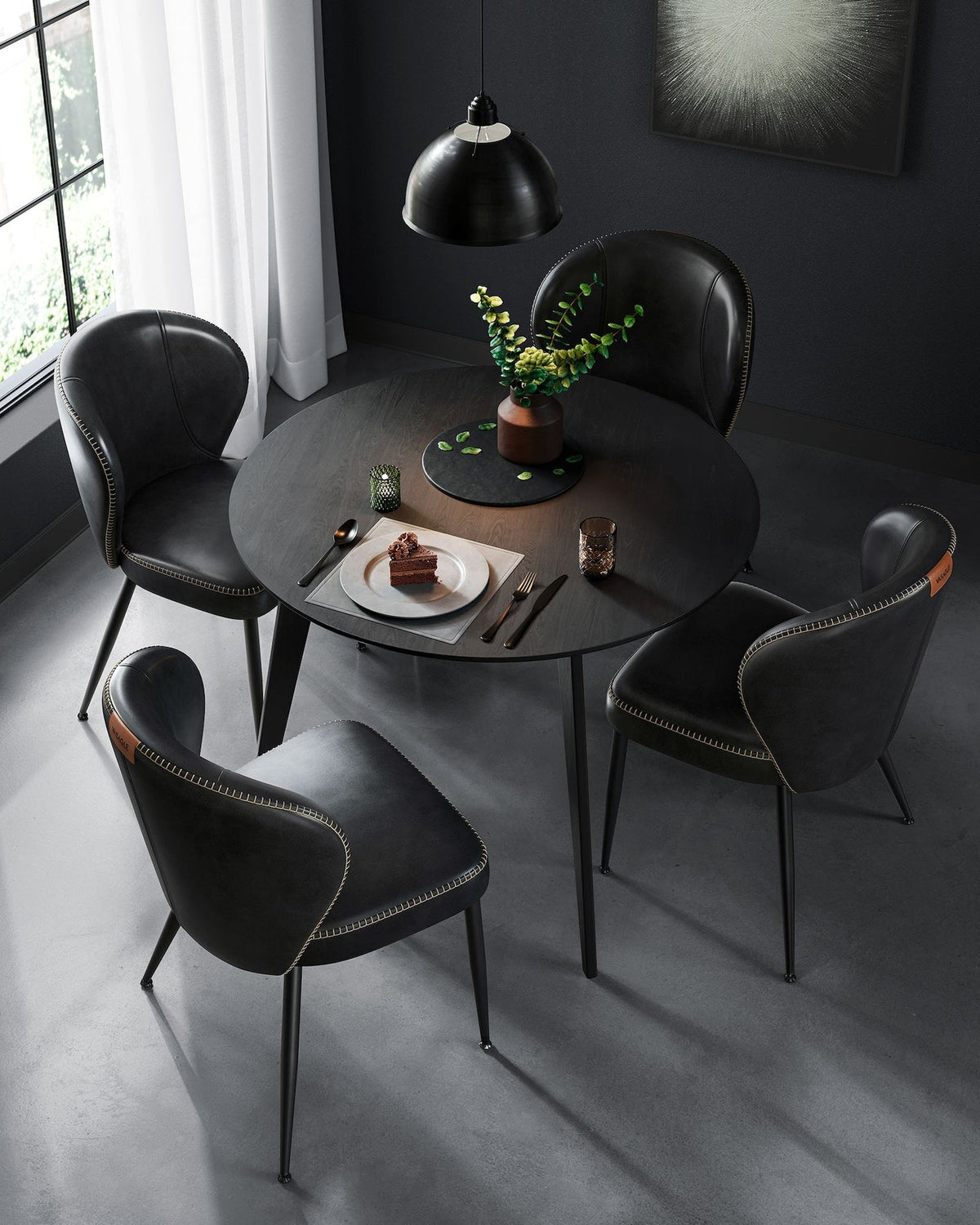 Home Mid-Century Modern Black Dining Chairs Set, 2-pk R6R9 - product image 7