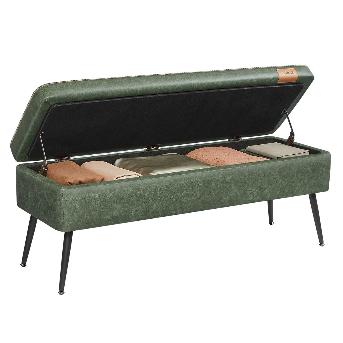 Home Modern Forest Green Ottoman Storage Bench M8D0 - product image 2