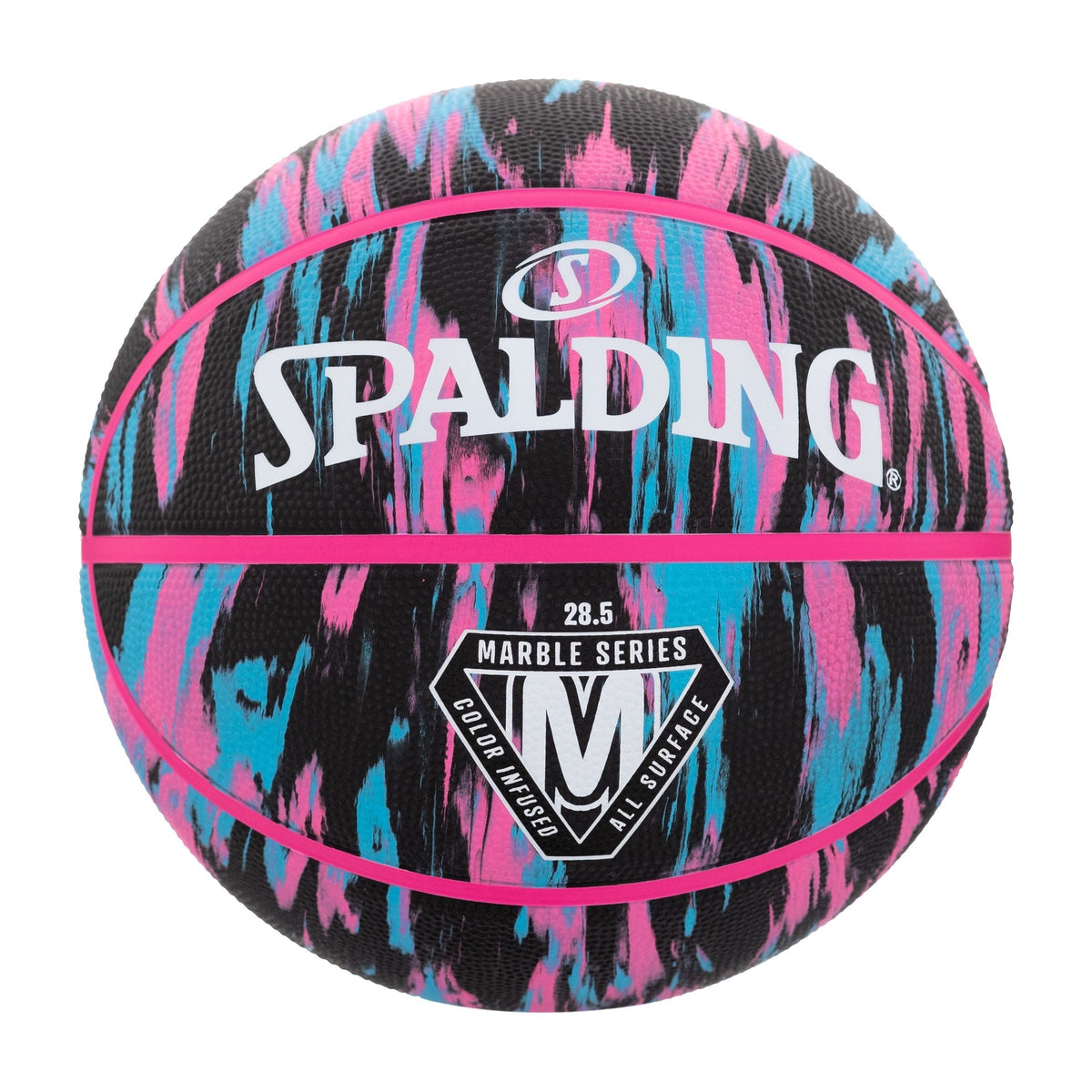 Marble Series 4Her Outdoor Rubber Basketball, Size 6 (28.5-in), Black/Pink J0X1 - product image 1