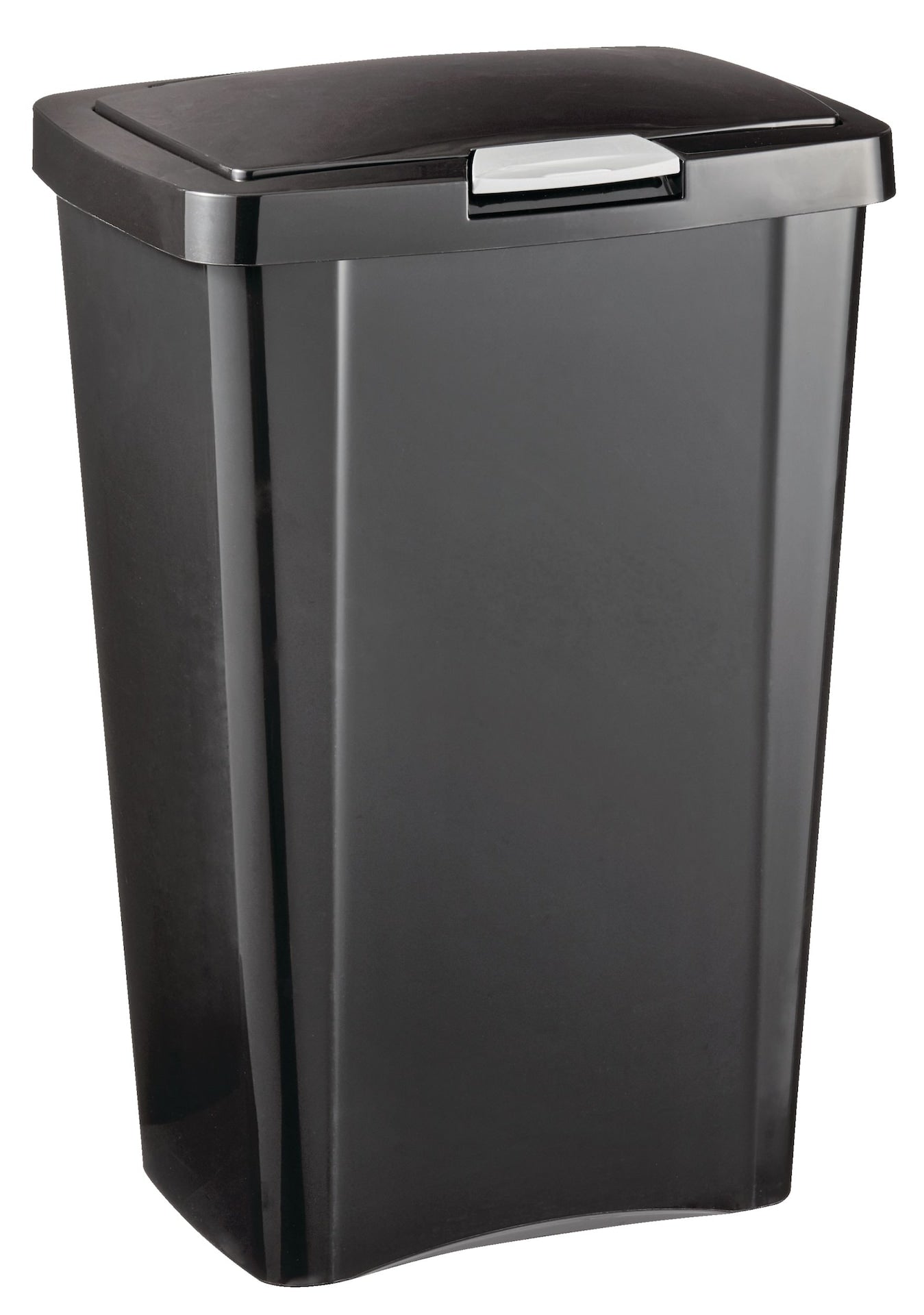 Plastic Rectangular Springloaded Touch Top Garbage Can, Black, 49-L G0K1 - product image 2