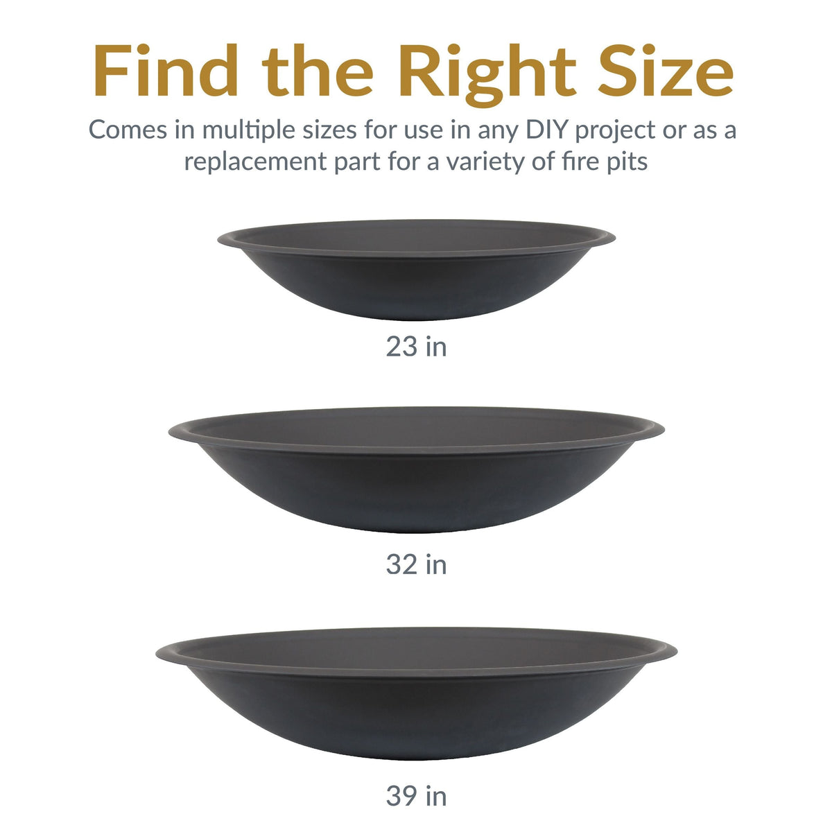 Decor Replacement Fire Pit Bowl, Black, 32-in K4W6 - product image 6