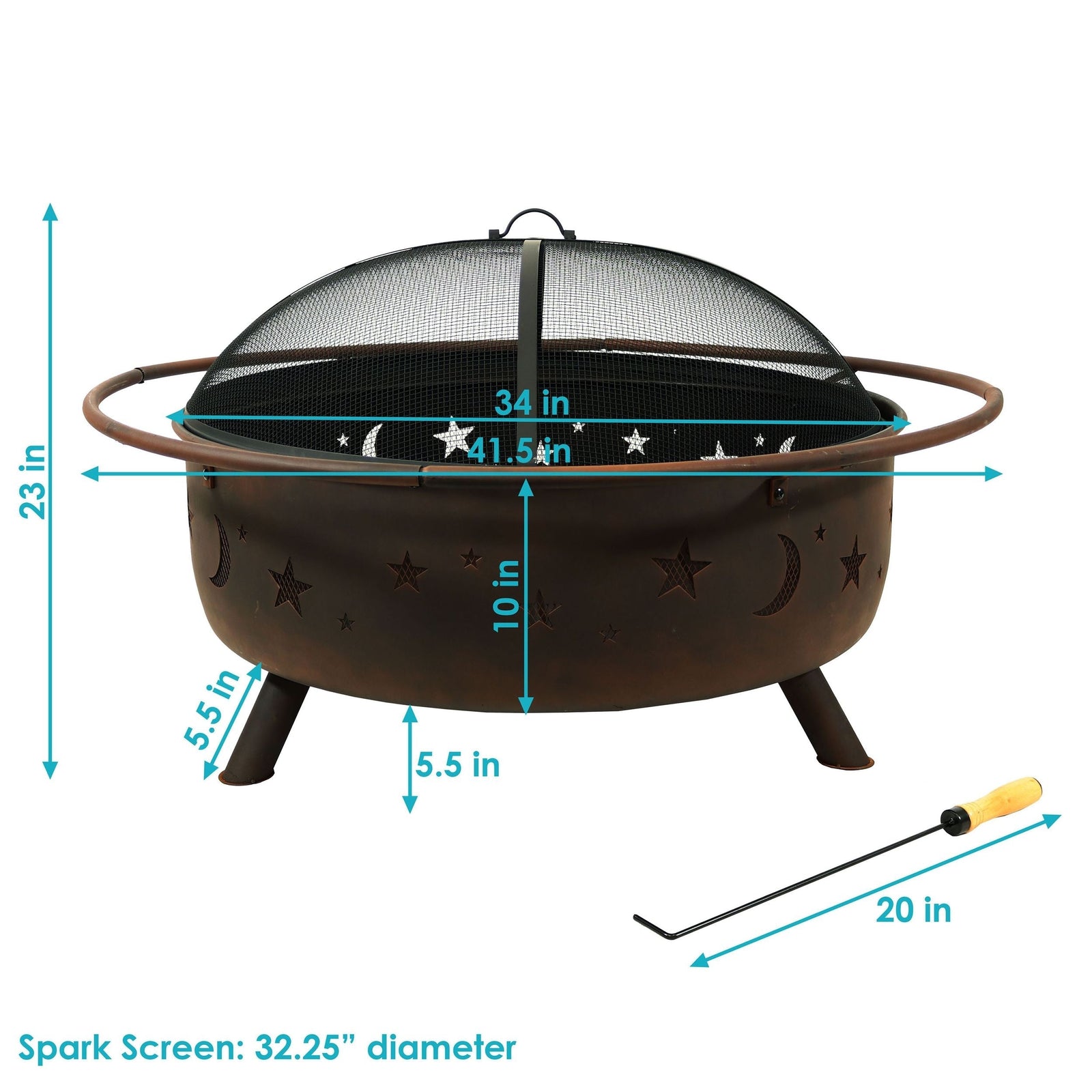 Décor Steel Cosmic Fire Pit, Extra-Large, 42-in P5M7 - product image 5