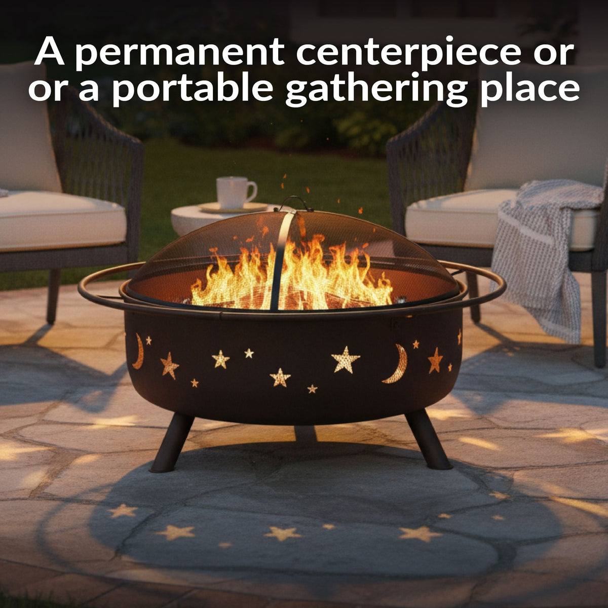 Décor Steel Cosmic Fire Pit, Extra-Large, 42-in P5M7 - product image 6