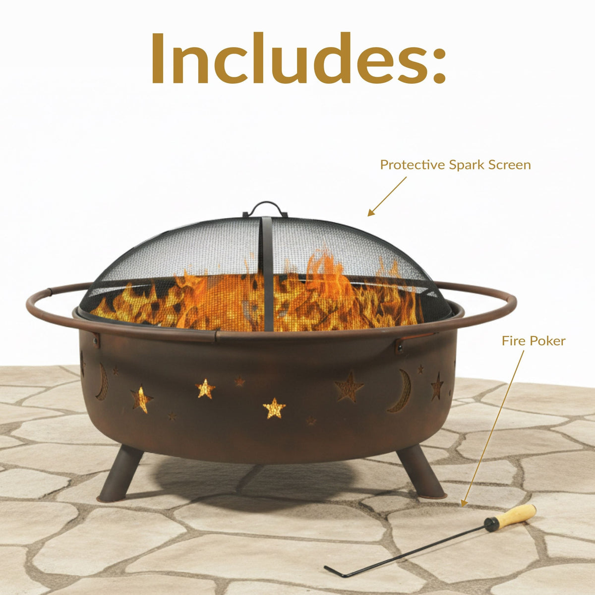 Décor Steel Cosmic Fire Pit, Extra-Large, 42-in P5M7 - product image 8