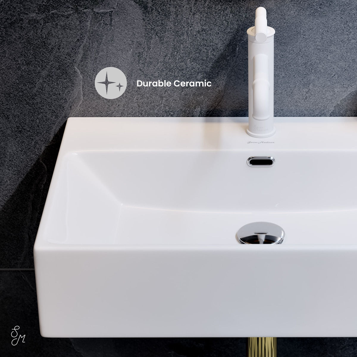 Claire Rectangle Wall-Mount Bathroom Sink, 24-in O7Q3 - product image 4