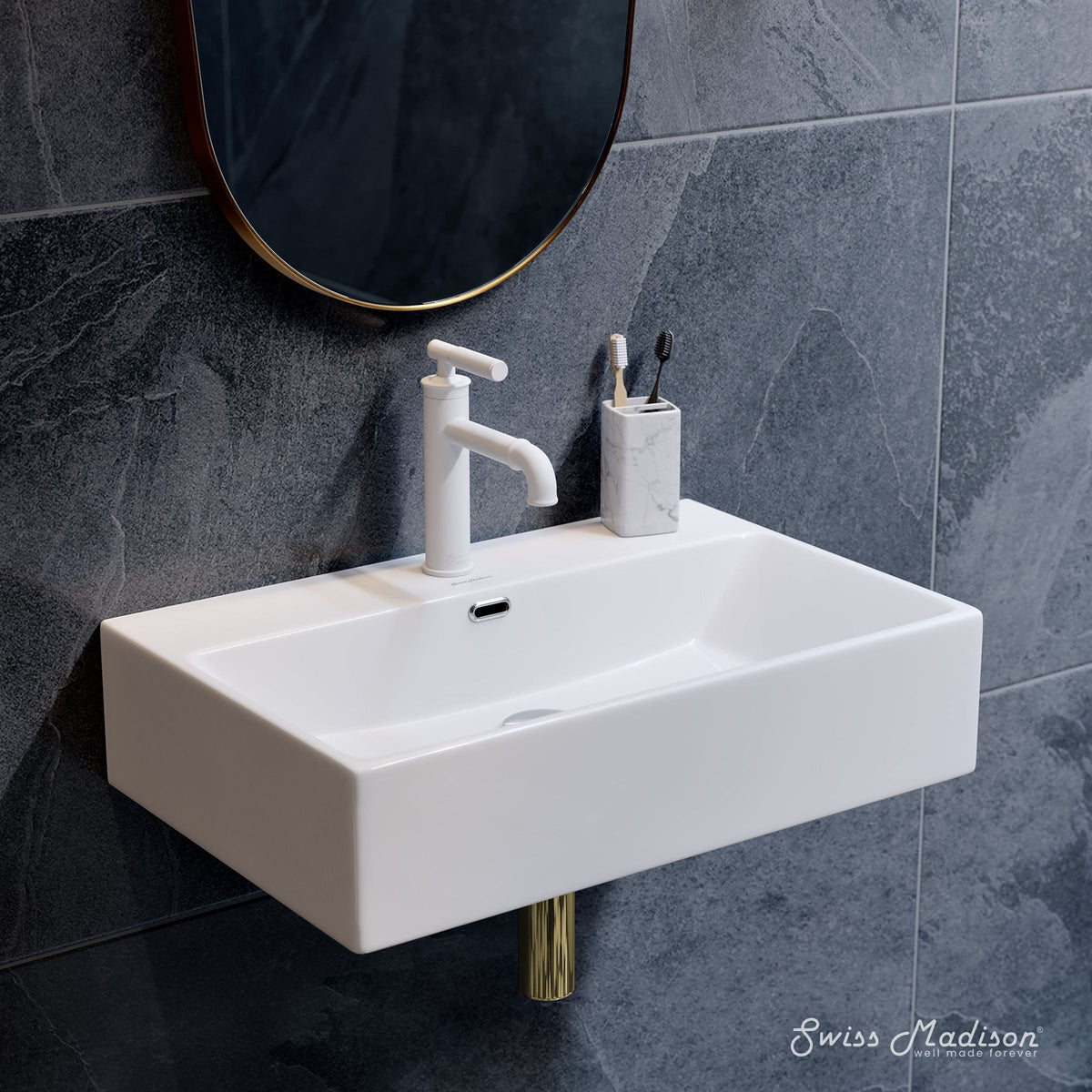 Claire Rectangle Wall-Mount Bathroom Sink, 24-in O7Q3 - product image 6