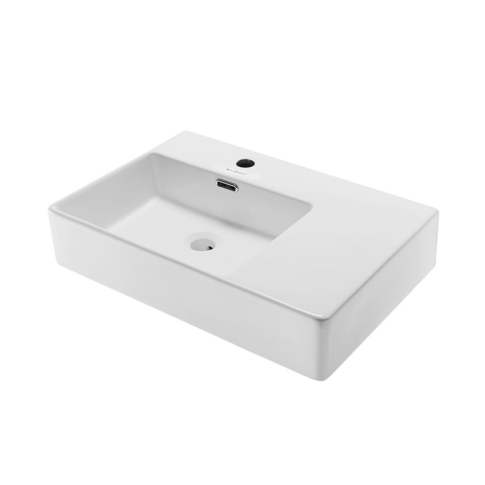 St. Tropez Ceramic Wall Hung Sink with Left Side Faucet Mount, 24-in x 18-in E1H1 - product image 1