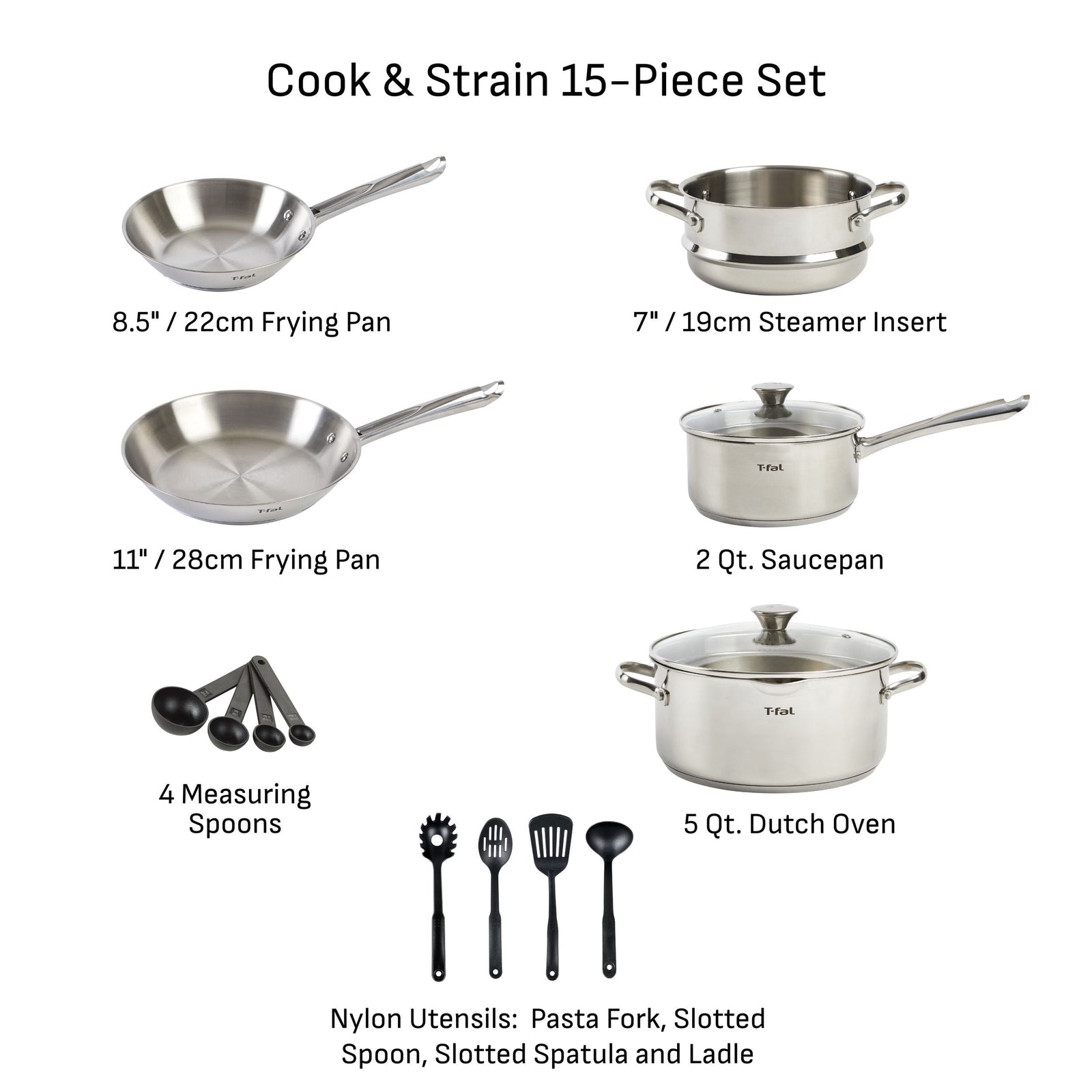 Cook and Strain Stainless Steel Cookware Set, 15-pc K4J8 - product image 7