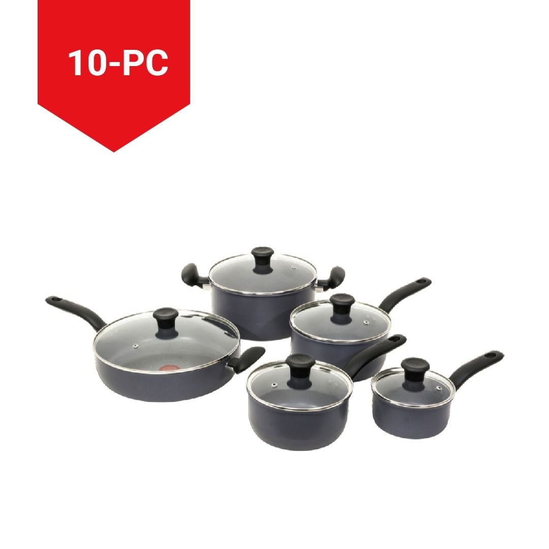 Hard Titanium Cookware Set, Non-stick, Dishwasher & Oven Safe, Grey, 10-pc I5V9 - product image 3