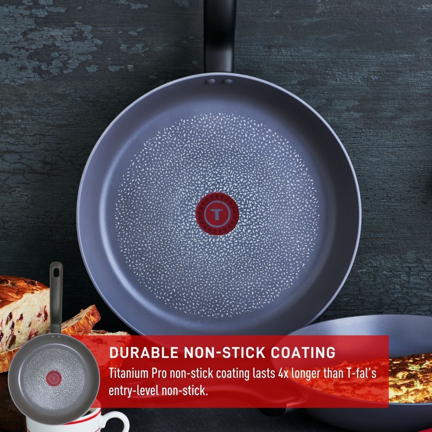 Hard Titanium Cookware Set, Non-stick, Dishwasher & Oven Safe, Grey, 10-pc I5V9 - product image 7