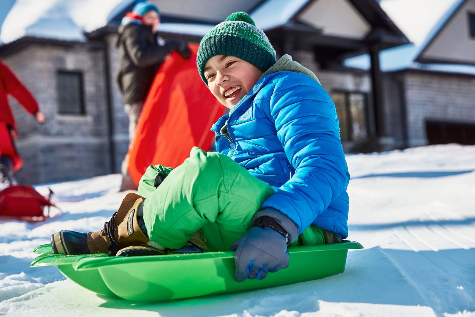 Dinosaur Paw Kids' 1-Person Plastic Winter Snow Sled/Toboggan with Tow Rope W3I1 - product image 8