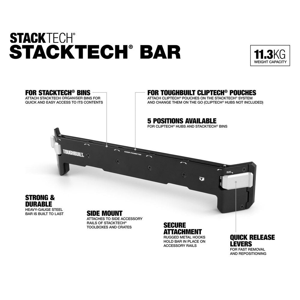 StackTech Steel Bar for ClipTech Pouches & StackTech Bins, Black, 25-lb C0F4 - product image 5