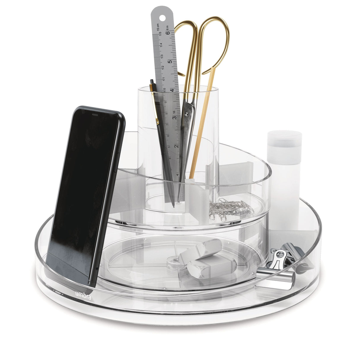Cascada Acrylic Spinning Turntable Cosmetic Vanity Organizer, Clear N9H9 - product image 1
