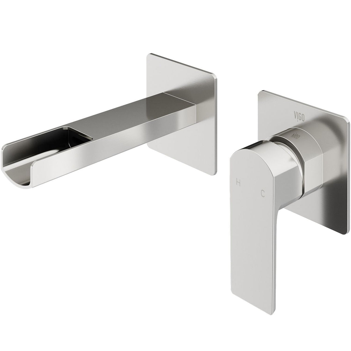 Atticus Brushed Nickel Wall Mount Bathroom Faucet R8V9 - product image 1