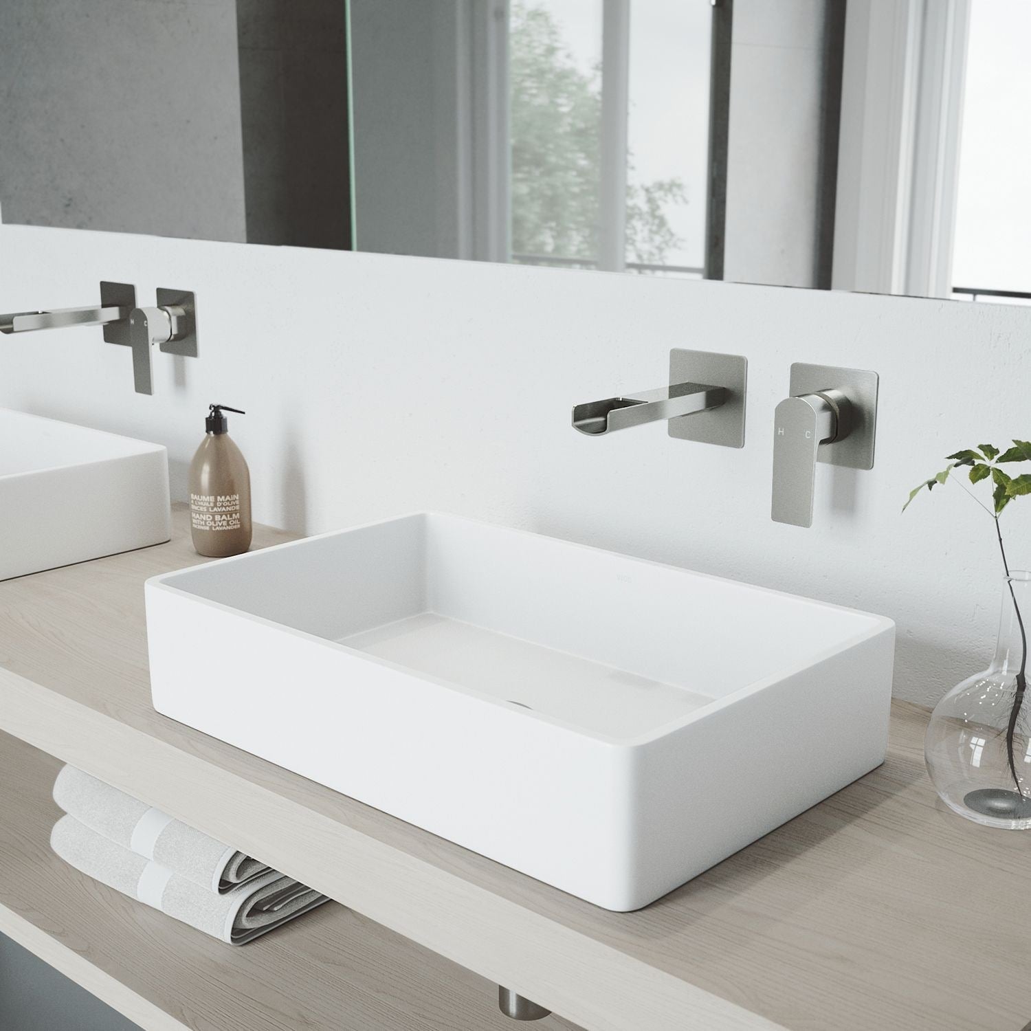 Atticus Brushed Nickel Wall Mount Bathroom Faucet R8V9 - product image 7