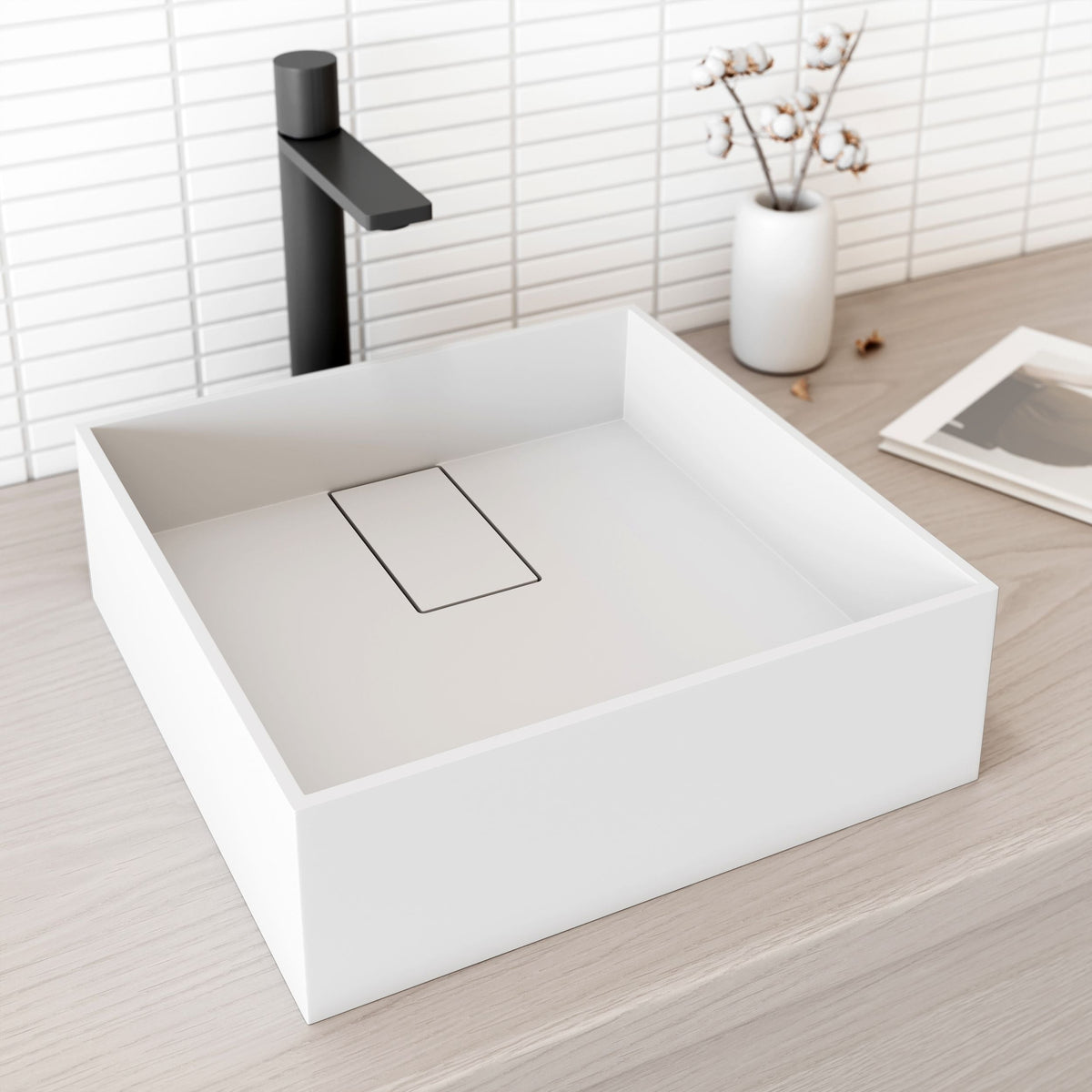 Bryant MatteStone 15x15-in Deep White Bathroom Sink/Basin with Square Vessel D7D3 - product image 7