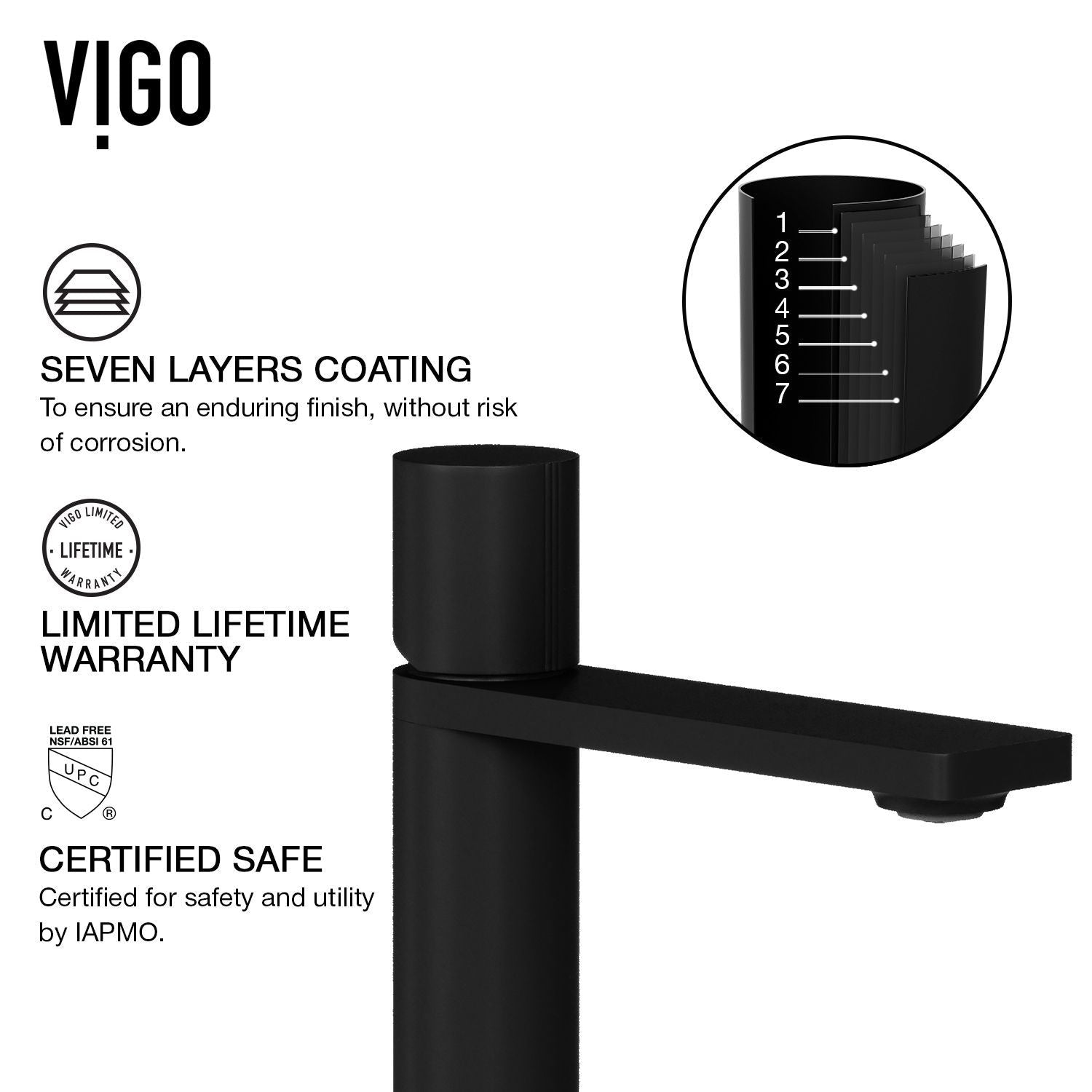 Cavalli MatteShell Matte Black Bathroom Sink/Basin Set with Gotham Faucet and Round Glass Vessel L9R5 - product image 7