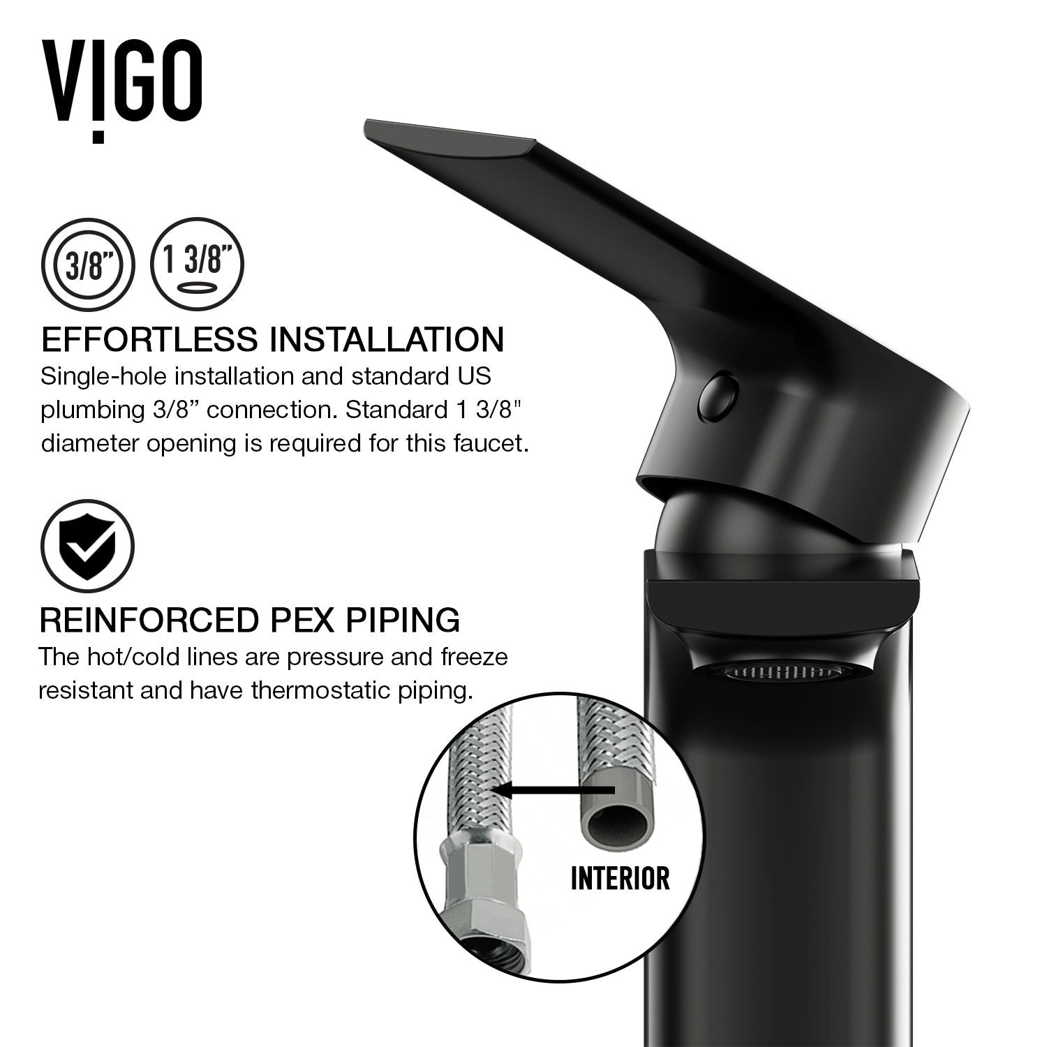 Davidson Single Handle Single Hole Bathroom Sink Faucet, WaterSense Certified, Matte Black C0G3 - product image 8