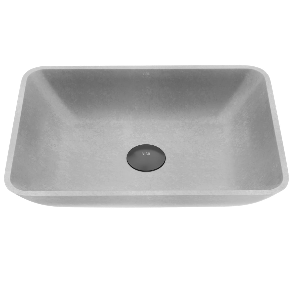 Duomo Gothic ConcretoStone 18x13-in Deep Grey Bathroom Sink/Basin with Rectangular Vessel S7L9 - product image 1