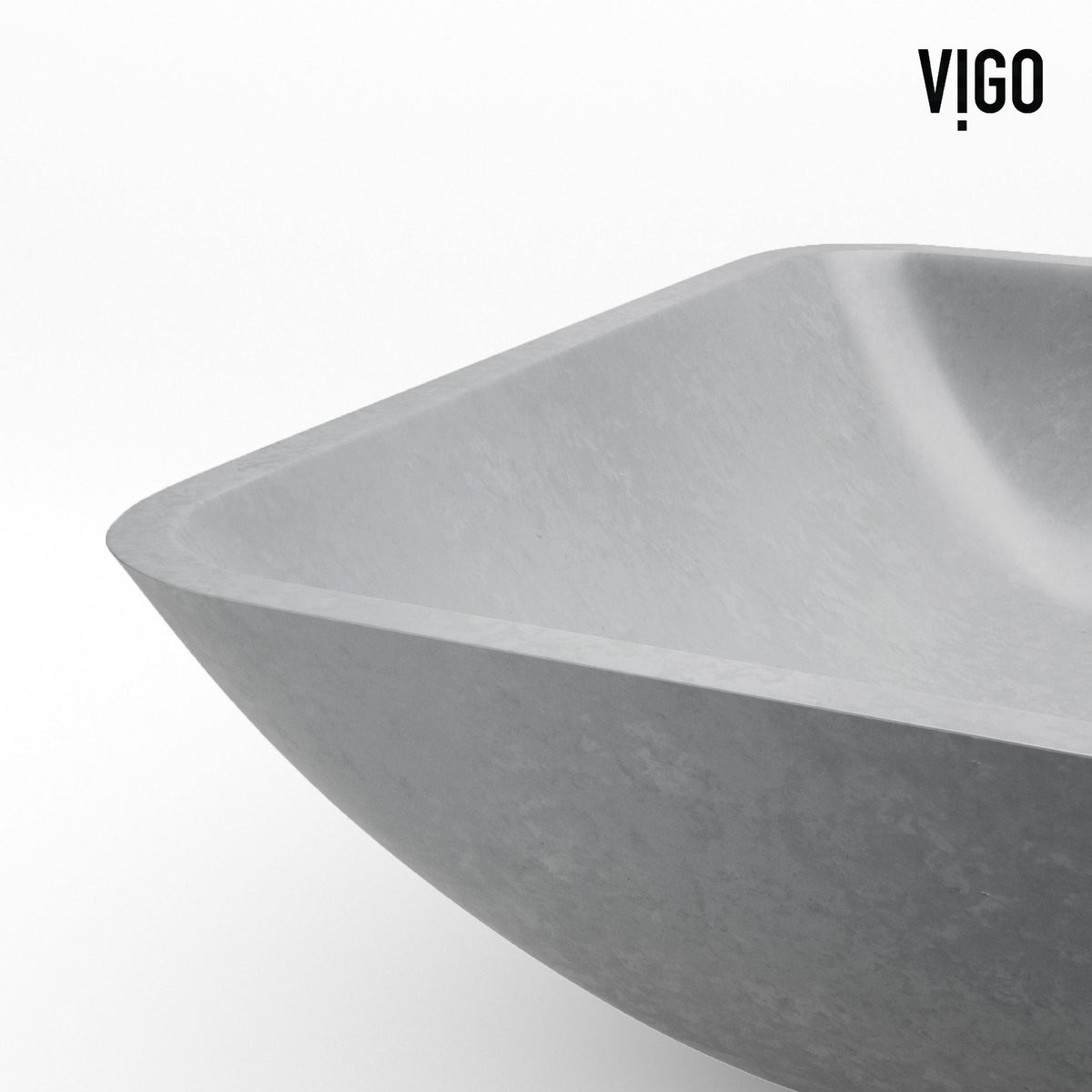 Duomo Gothic ConcretoStone 18x13-in Deep Grey Bathroom Sink/Basin with Rectangular Vessel S7L9 - product image 3