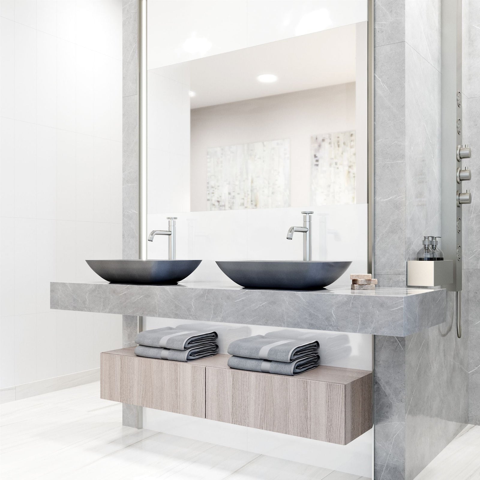 Duomo Gothic ConcretoStone 18x13-in Deep Grey Bathroom Sink/Basin with Rectangular Vessel S7L9 - product image 8
