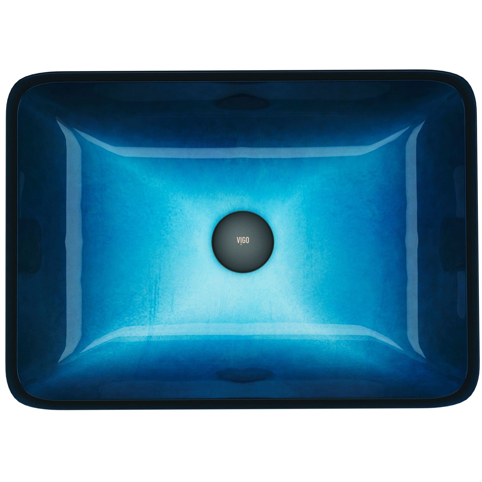 Glass Rectangular Vessel Bathroom Sink/Basin, Turquoise M3Q3 - product image 2