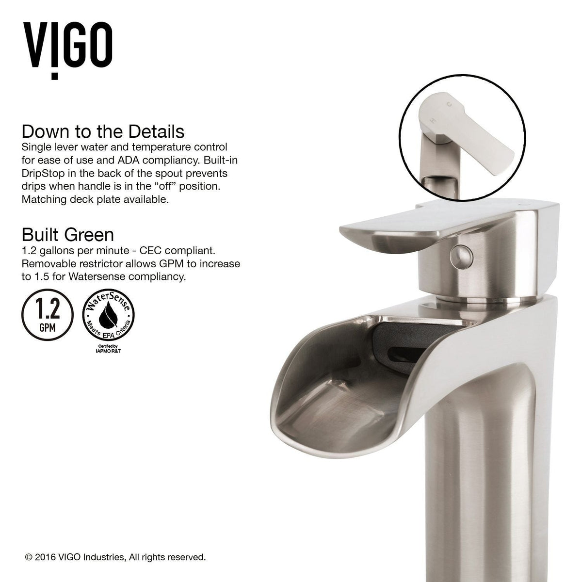 Hibiscus MatteStone White Bathroom Sink/Basin Set with Niko Faucet and Square Composite Vessel G4H5 - product image 8