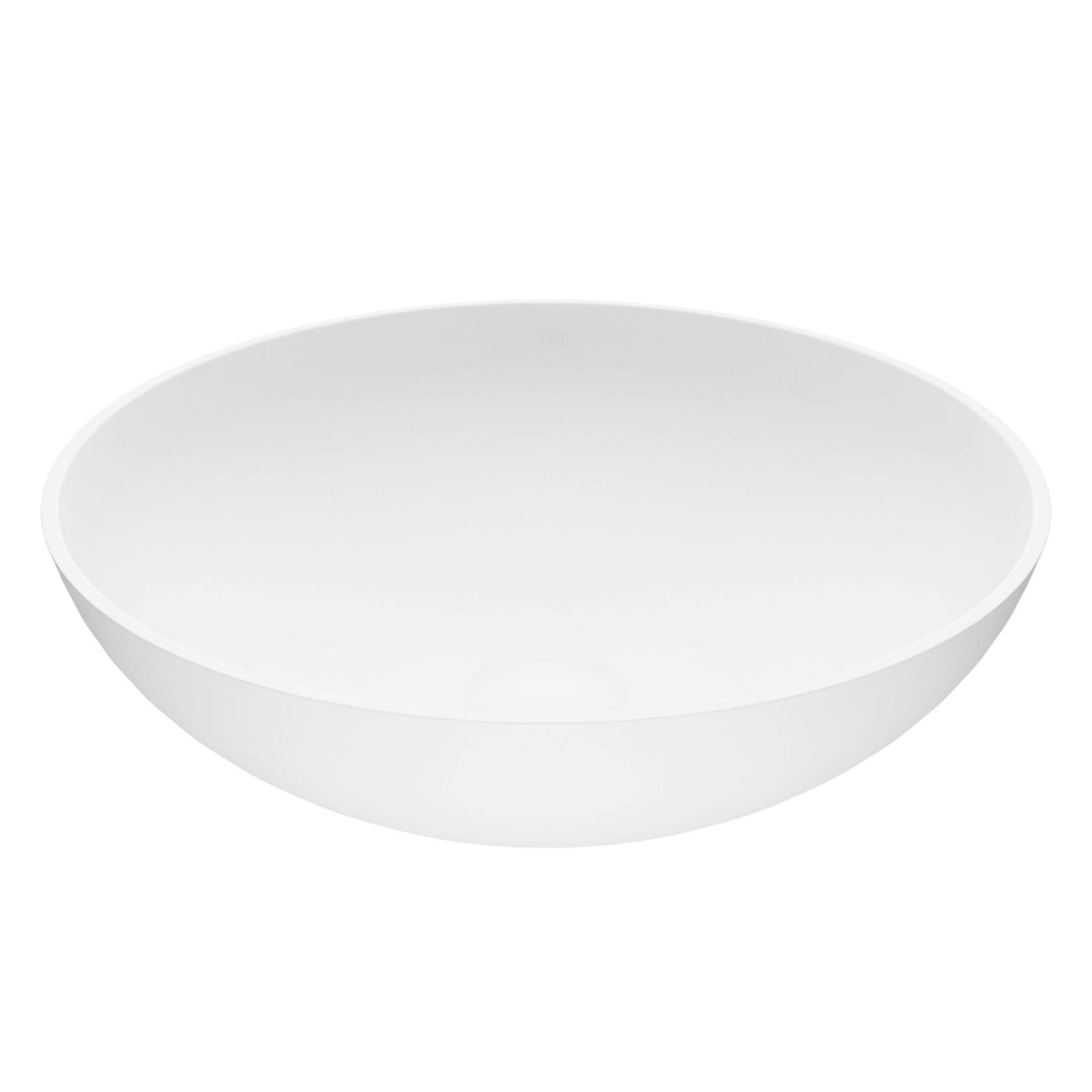 Lotus Matte Stone Round Composite Vessel Bathroom Sink/Basin with Deep Bowl, White K3Y8 - product image 1
