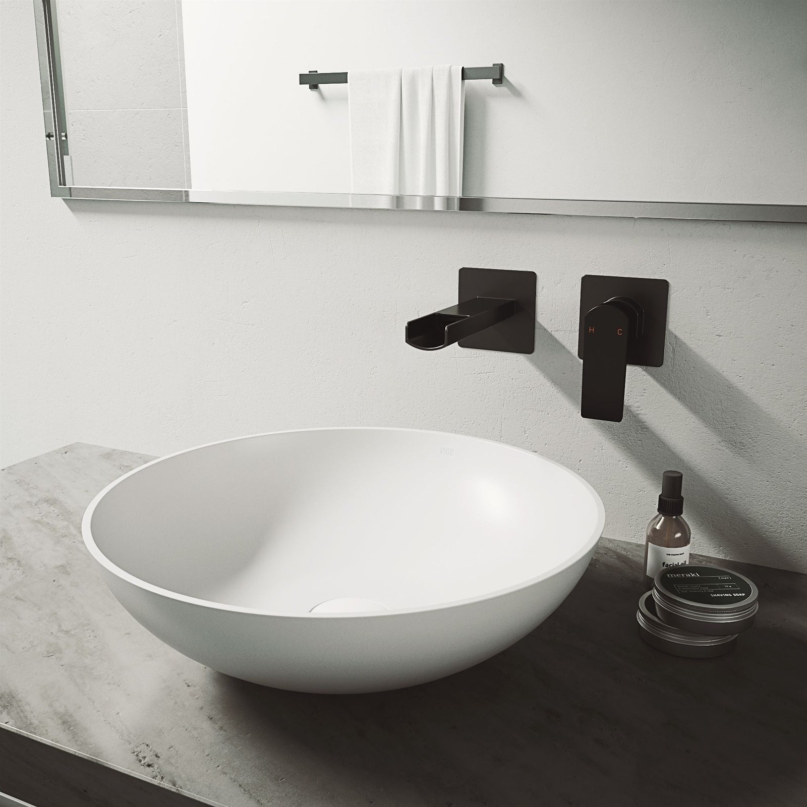 Lotus Matte Stone Round Composite Vessel Bathroom Sink/Basin with Deep Bowl, White K3Y8 - product image 7