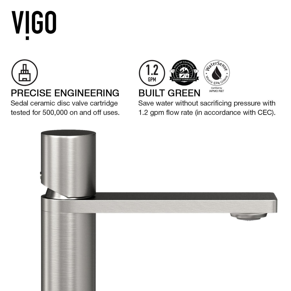 Lotus MatteStone White Bathroom Sink/Basin Set with Gotham Faucet and Round Composite Vessel J9O5 - product image 3