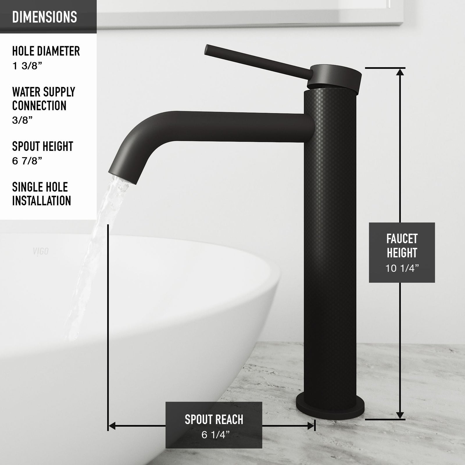 Magnolia MatteStone White Bathroom Sink/Basin Set with Lexington Faucet and Rectangular Composite Vessel Z0D1 - product image 5