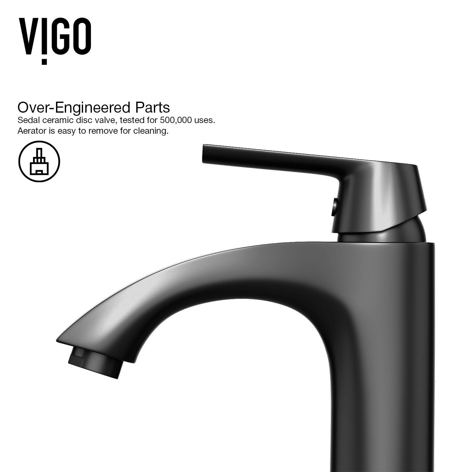 Marigold MatteStone White Bathroom Sink/Basin Set with Matte Black Linus Faucet and Rectangular Composite Vessel Q5E4 - product image 6
