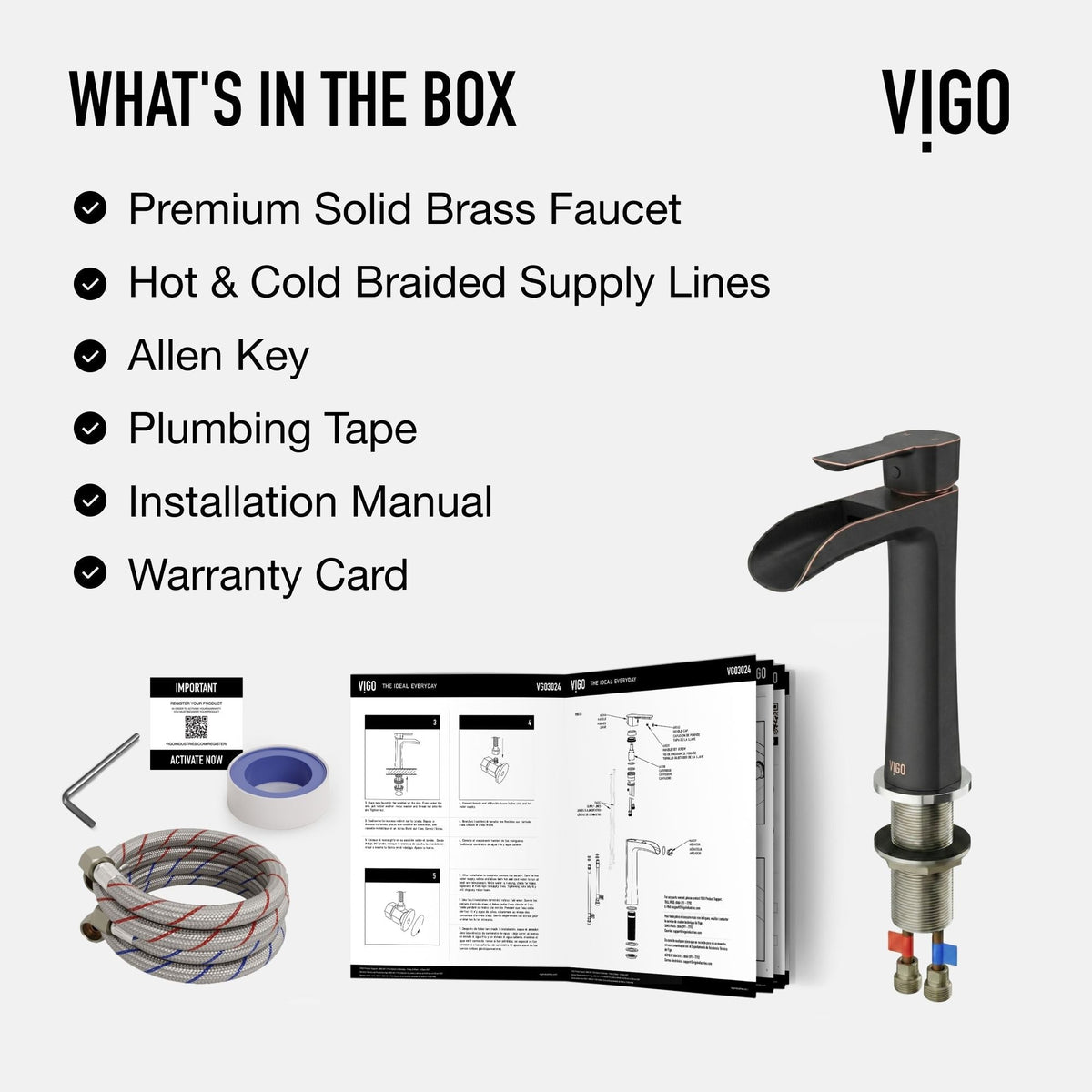 Niko Single Handle Vessel Single Hole Bathroom Sink Faucet with Pop-up Drain, Antique Rubbed Bronze P4G1 - product image 7