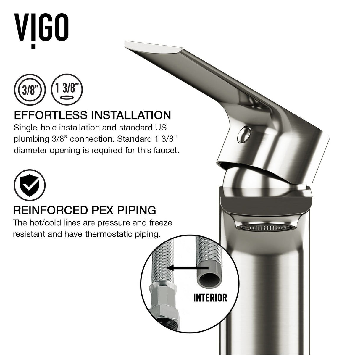 Norfolk Single Handle Vessel Bathroom Sink Faucet, WaterSense Certified, Brushed Nickel H4D9 - product image 5