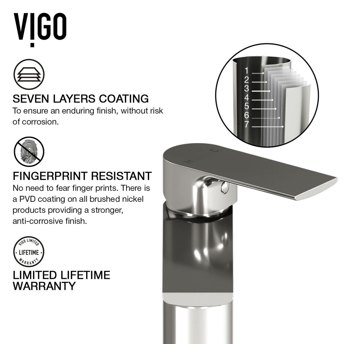 Norfolk Single Handle Vessel Bathroom Sink Faucet, WaterSense Certified, Brushed Nickel H4D9 - product image 6