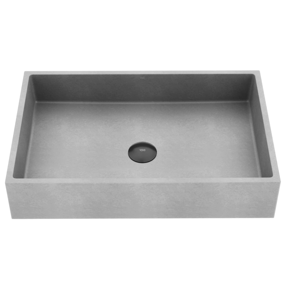 Orvieto Gothic ConcretoStone 24x15-in Deep Grey Bathroom Sink/Basin with Rectangular Vessel C2Q4 - product image 1