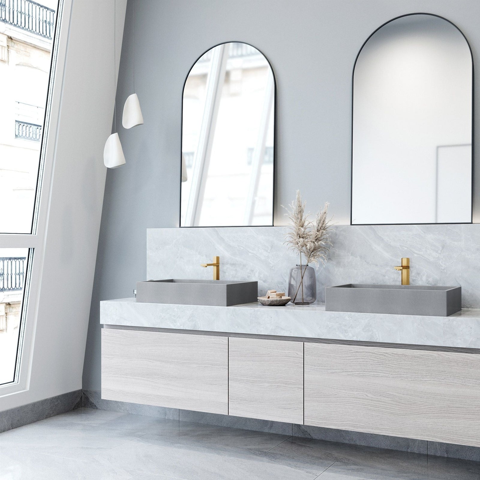 Orvieto Gothic ConcretoStone 24x15-in Deep Grey Bathroom Sink/Basin with Rectangular Vessel C2Q4 - product image 7